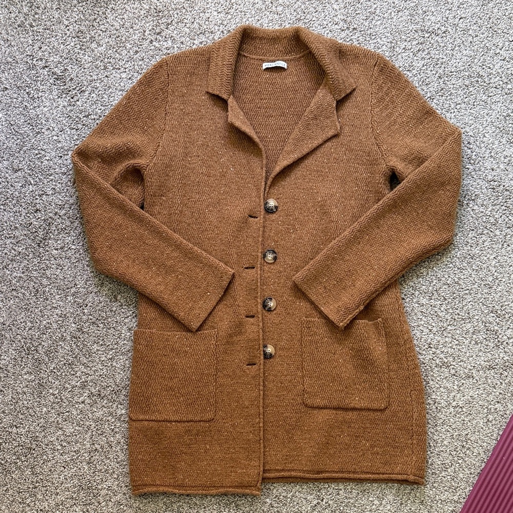 J Crew Mercantile Brown Women's Knit Cardigan Coat L